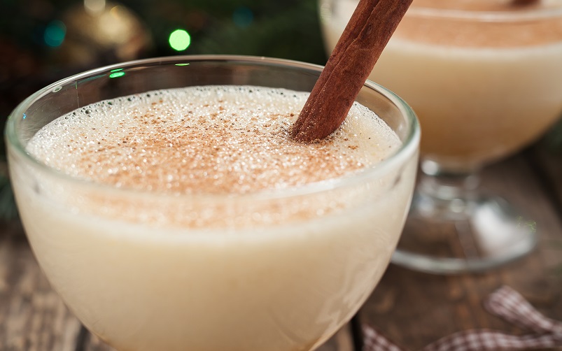 OLD NEW ENGLAND Eggnog traditional Christmas celebration homemade egg vanilla milk non alcoholic