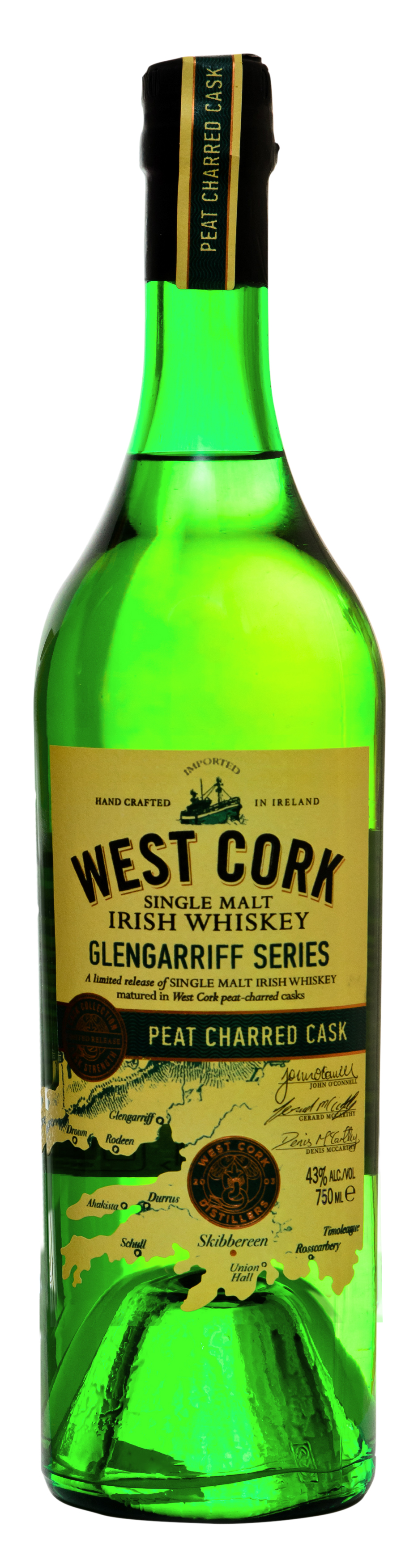 WEST CORK GLENGARRIFF PEAT CHARRED CASK SINGLE MALT BOTTLE SHOT